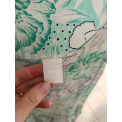 robe sans manches été blanches et vertes  fleurs taille M