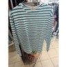 marinière blanc et turquoise taille M