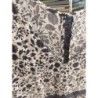 robe fine manches courtes blanches et bleu marine fleurs et dentelles taille 42