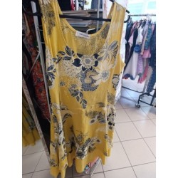 robe jaune lin motifs...