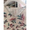 haut manches 3/4 col v blanc motif feuillage armand thierry taille 2