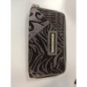 portefeuille lancaster velours motif zébré gris et noir