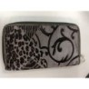 portefeuille lancaster velours motif zébré gris et noir