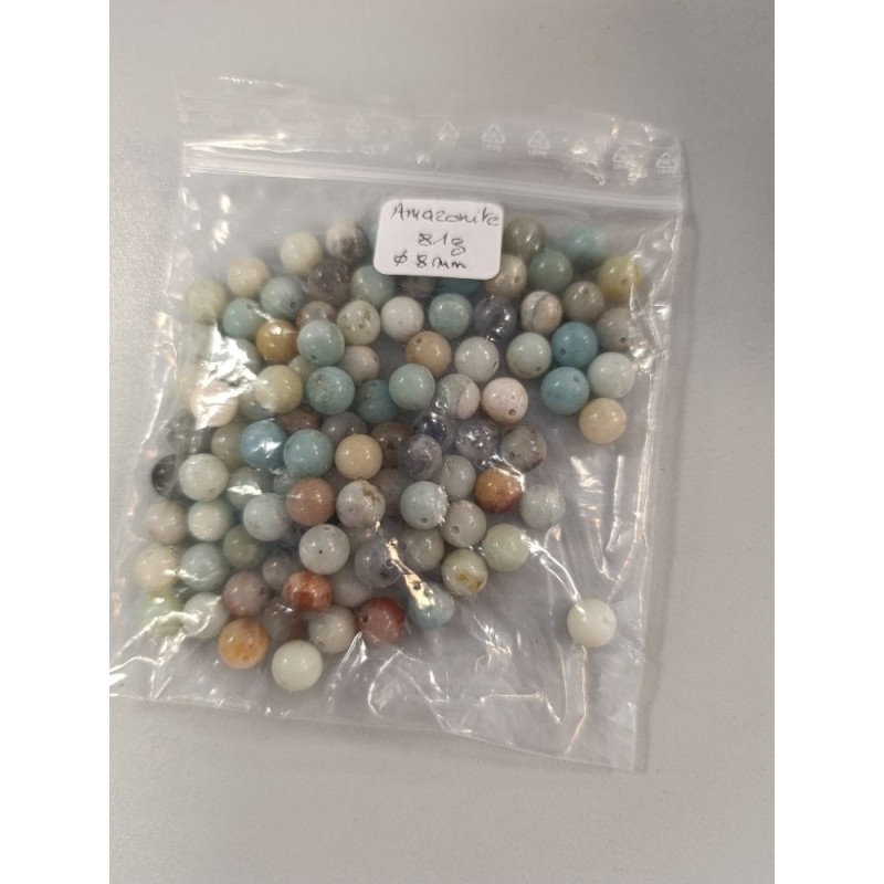 perles d'amazonite ronde 51 g diamètre 8mm env 100 pièces