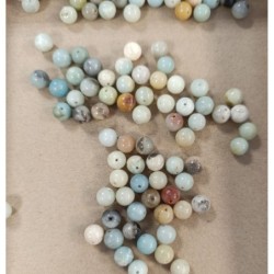 perles d'amazonite ronde 51 g diamètre 8mm env 100 pièces
