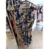 robe été bleu marine à fleurs col V devant et dos smock taille taille 42/44