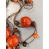 sautoir vintage ethnique orange et brun