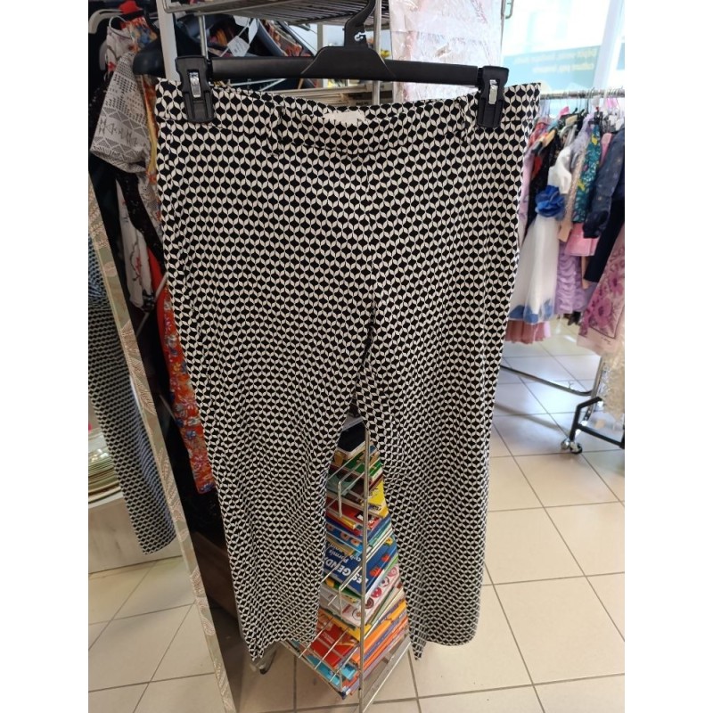 pantalon h&m noir et blanc motif 60' taille 42