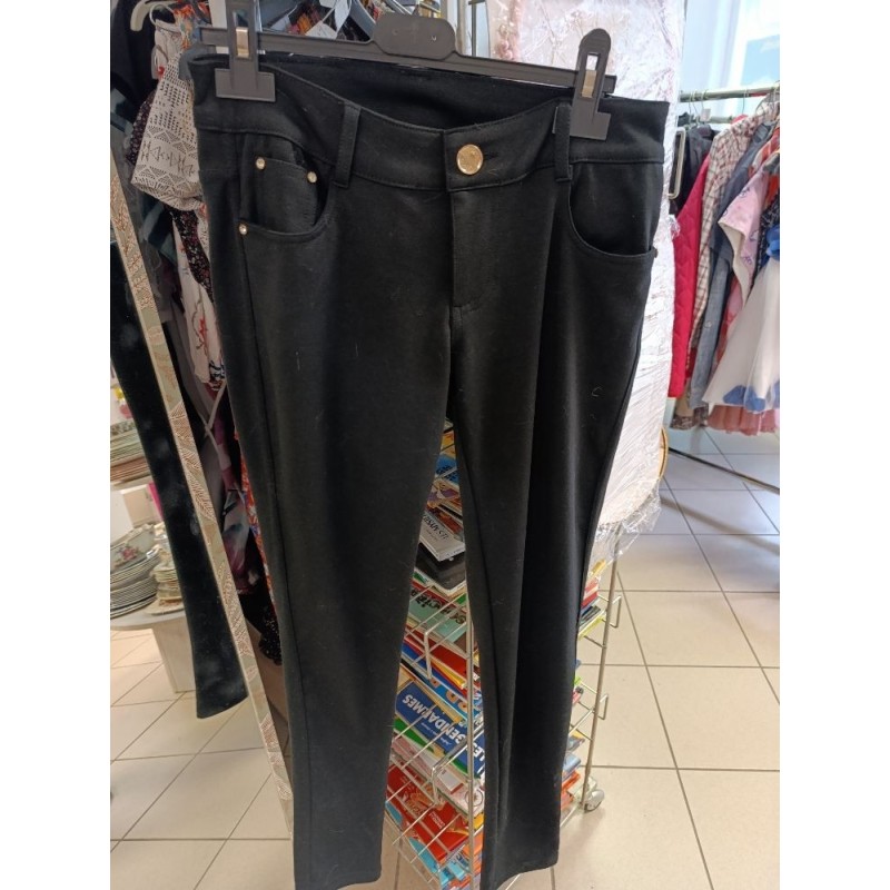 pantalon noir élégant petits brillants au poche taille S