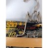 pantalon motifs tropicaux kaki jaunes place du jour taille 36