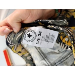 pantalon motifs tropicaux kaki jaunes place du jour taille 36