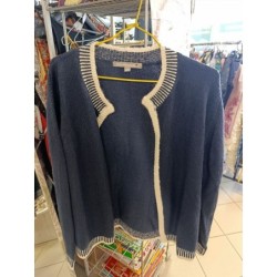 gilet bleu marine et blanc...