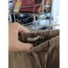 pantalon d'été beige bordure brillante Elora taille 44