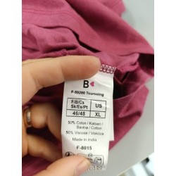tshirt couleur vieux broderies fleurs rose taille 46