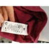 tshirt col v  rouge bordeaux rayures fines dorées blanche porte taille 46