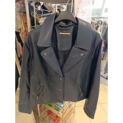 veste cuir simili bleu...