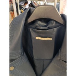 veste cuir simili bleu marine elora taille 46 