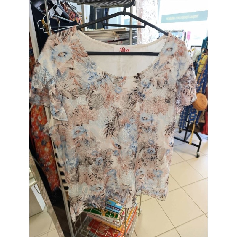 Tshirt voile fleuri afibel taille 46