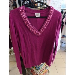 pull fin fushia col v...