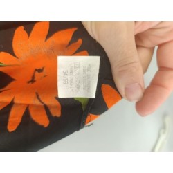 jupe paréo vintage fleurs orange taille 54/56