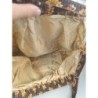 sac à main cabas vintage marron fleurs orangées