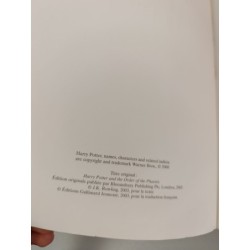 Livre Harry Potter et l'ordre du Phénix 1ère édition française 2003