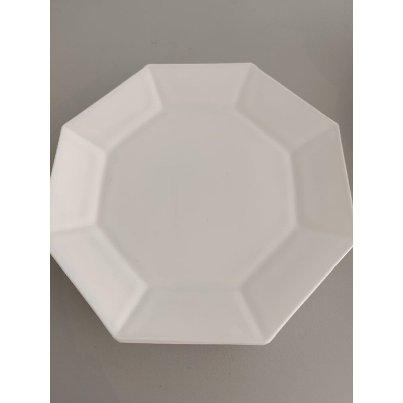assiette octogonale blanche octime