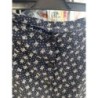 Jupe bleu marine fleurs blanche boutonnée devant taille 50