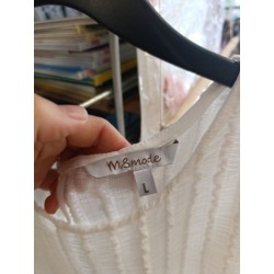 blouses manches courtes blanches tissu ondulé M&S taille L