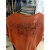 tunique manches courtes mailles fines orange impression ailes dans le dos Elroa taille 2