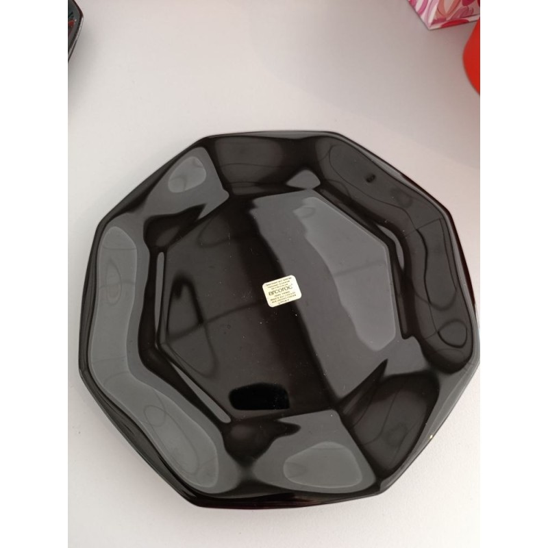 assiette à dessert vintage arcopal octime noire avevc étiquette