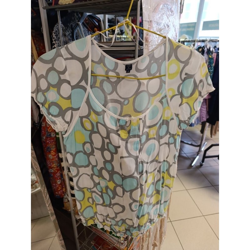 blouse manches courtes motifs ronds colorés terre de marins taille 36