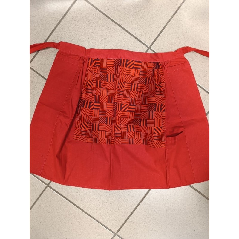1/2 tablier vintage rouge orangé