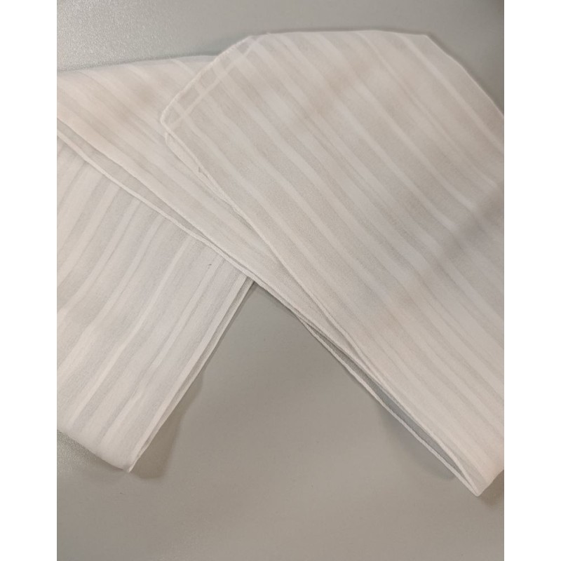 foulard forme écharpe blanc rayures  transparent 