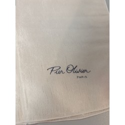 foulard carré blanc cassé brillant vintage Pier Olivier