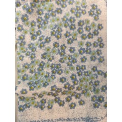 foulard vintage forme écharpe couleur jeans petites fleurs