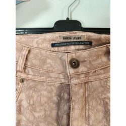 pantalon rose clair effet dentelle garcia taille 38