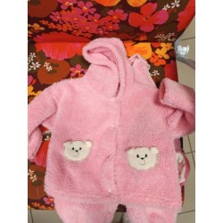 ensemble salopette sweat chausson polaire 6/ 9 mois