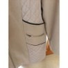 manteau beige mi saison blanche porte col mao taille 44