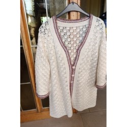 gilet manches 3/4 crocheté...