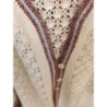 gilet manches 3/4 crocheté main crème grande taille