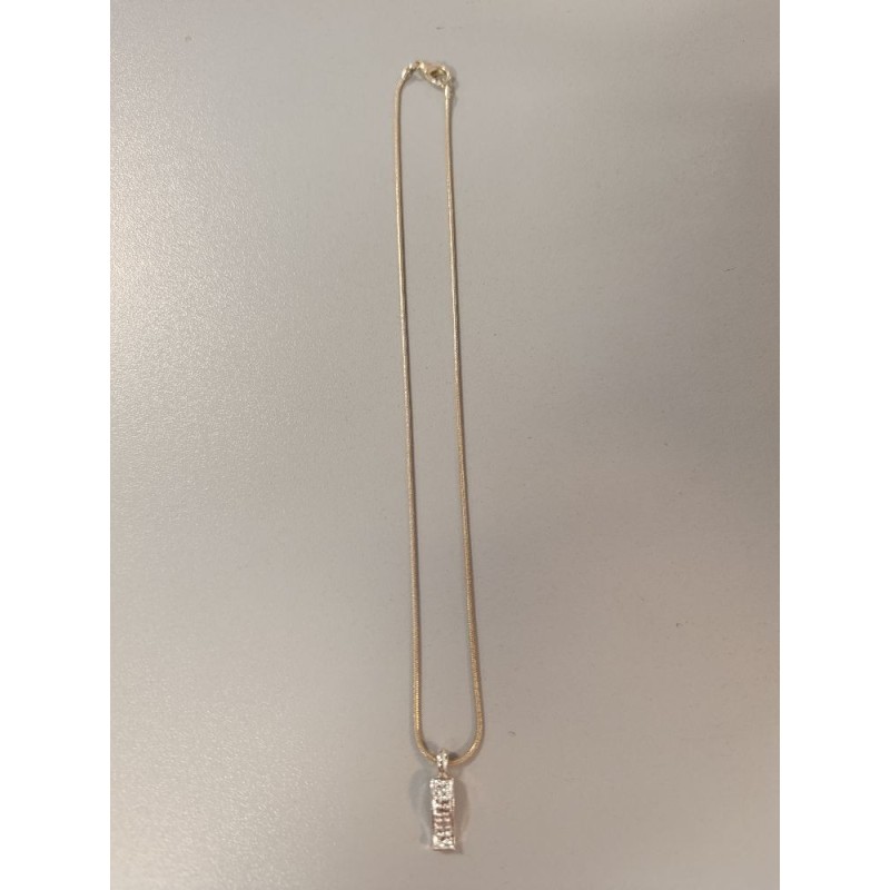 collier fantaisie argenté pendentif strass