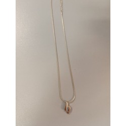 collier avec pendentif vintage petits strass bleus