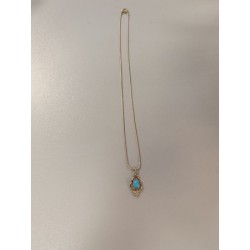 pendentif tibétain argent et turquoise
