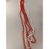 lot de 2 collier vintages perles plastique rouge et blanc