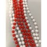 lot de 2 collier vintages perles plastique rouge et blanc