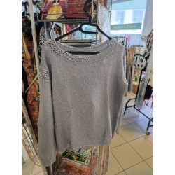 pull gris col rond grande...