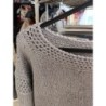 pull gris col rond grande taille fait main