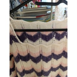 pull col bateau tricoté main macramé pastel grande taille