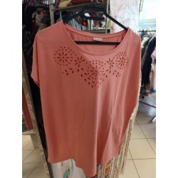 tshirt rose Damart bordure...